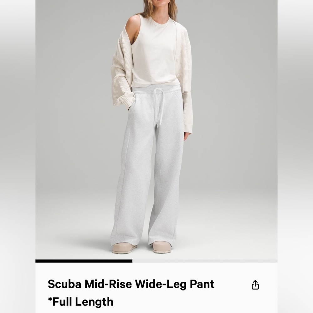 NWT Lululemon Scuba Mid-Rise Wide-Leg Pant *Full Length